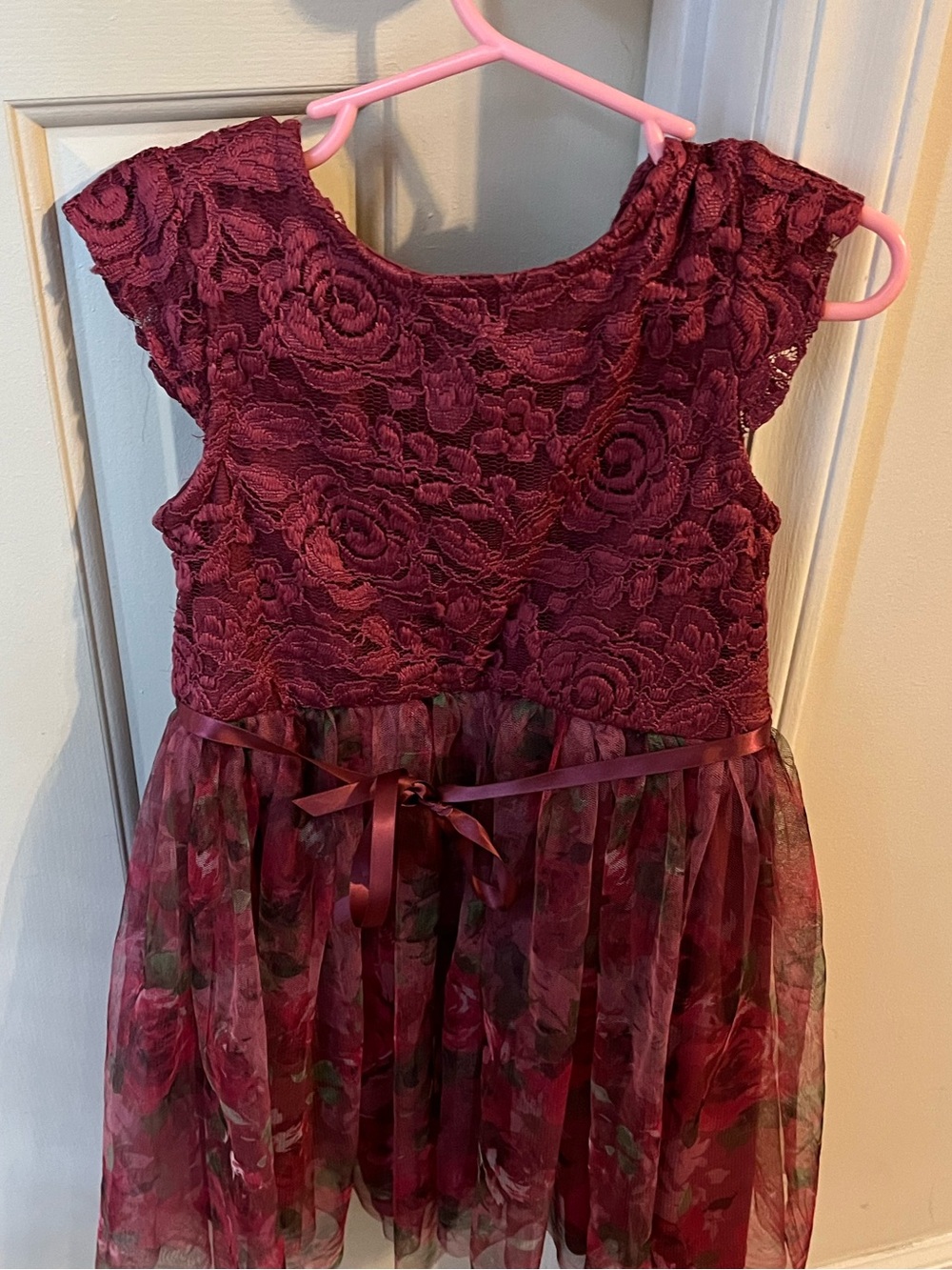 Lilt Burgundy Lace Special Occasion Dress – Girls Size 6